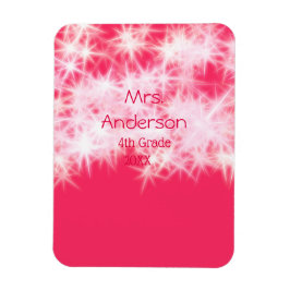 Läraren Red rosa glitter gnistra Back to school ap Magnet