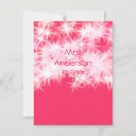 Läraren Red rosa glitter gnistra Back to school ap Vykort