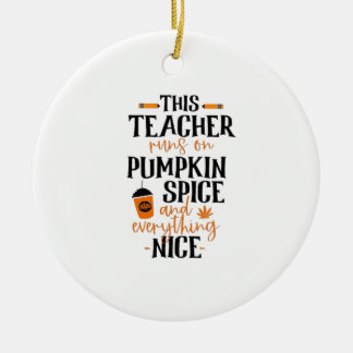 Läraren Springa på Pumpkin Spe och allt Julgransprydnad Keramik