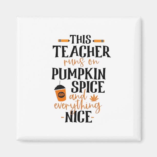 Läraren Springa på Pumpkin Spe och allt Magnet (Framsidan)