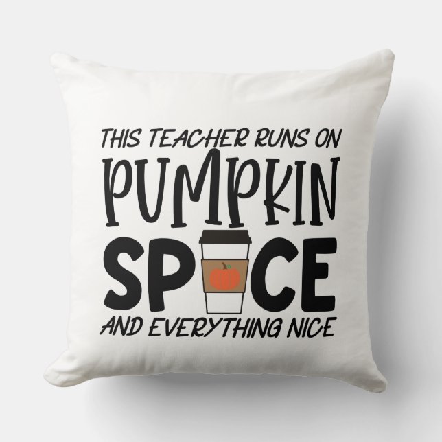 Läraren Springa på Pumpkin Spice Kudde (Framsida)