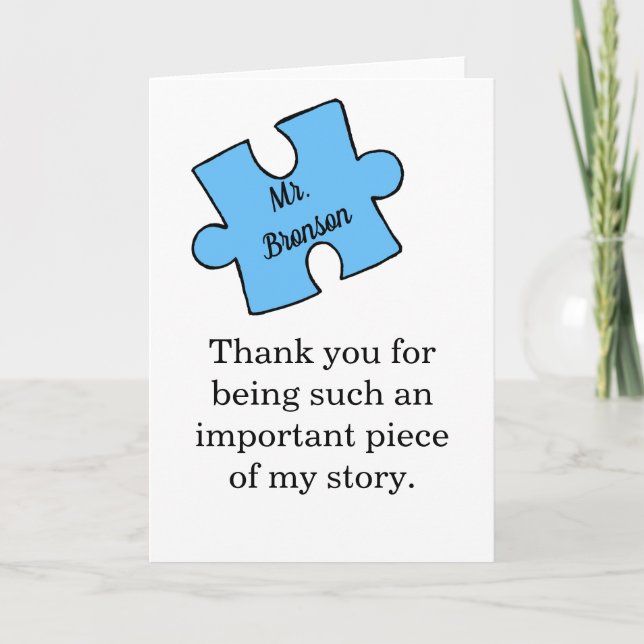 Läraren Tack för att du uppskattar personlig namn Kort (Framsida)