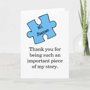 Läraren Tack för att du uppskattar personlig namn Kort