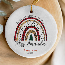 Läraren tackar dig för julregnbåge julgransprydnad keramik