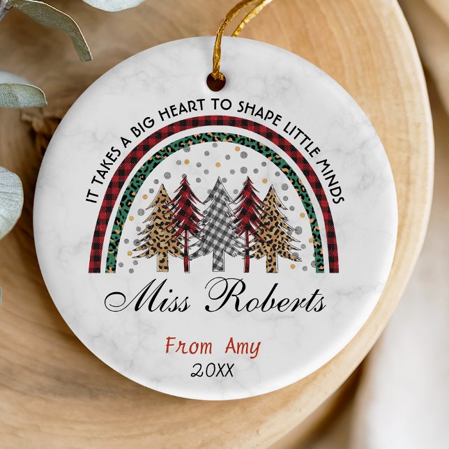 Läraren tackar dig för julregnet träd julgransprydnad keramik (Skapare uppladdad)