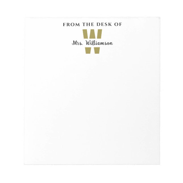 Lärarens anpassade namn, Monogram från skrivbordet Anteckningsblock (Framsida)