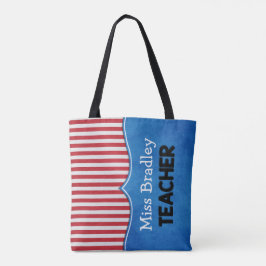 Lärarens Anpassningsbar Patriotic Tote Bag Tygkasse