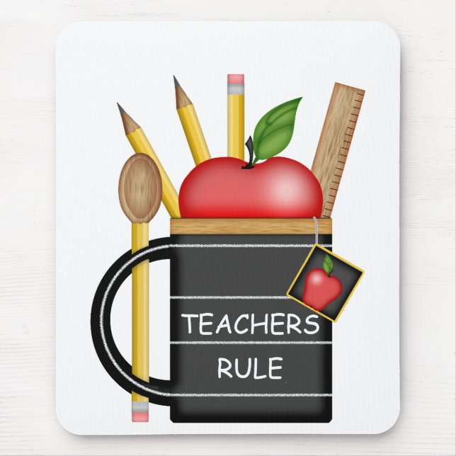 Lärarens äpple-Anpassningsbar-Mugg-mussla Musmatta (Framsidan)