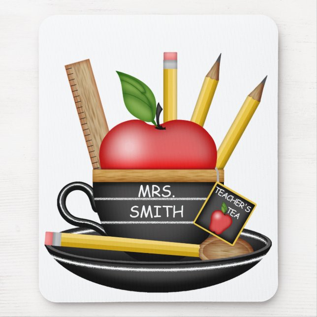 Lärarens äpple-Anpassningsbar-Tekopp-mussla Musmatta (Framsidan)