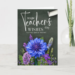 Lärarens dag Blommig kort med fotoutrymme
