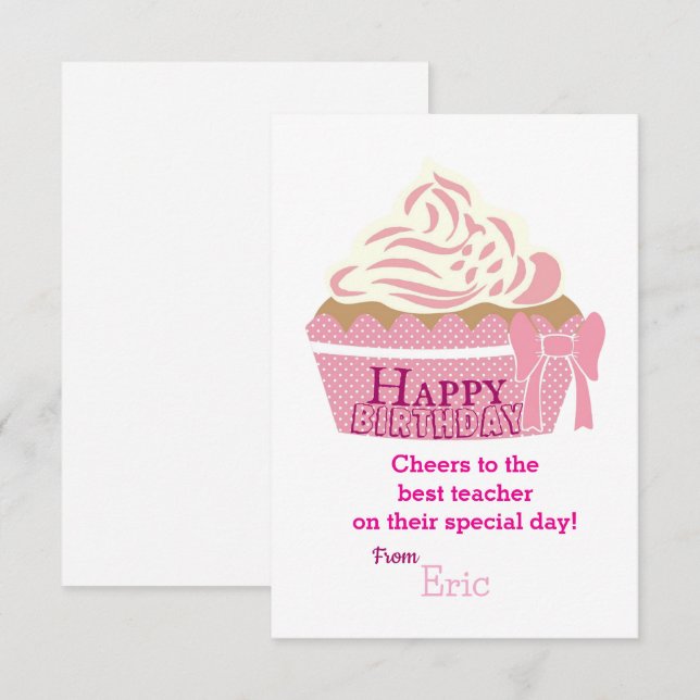 Lärarens födelsedag kort (Fram/baksida)