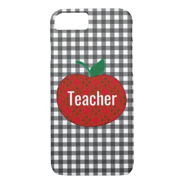 Lärarens Gingham Apple iPhone 8 fodral Case-Mate iPhone Skal (Baksida)