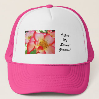 Lärarens hatt Rosa blommor rosa andra klassare Keps