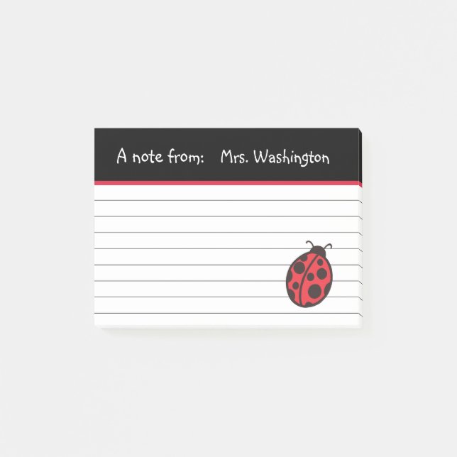 Lärarens Ladybug Post it Notes Gift Post-it Block (Framsida)