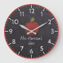 Lärarens Namn Faux Chalkboard Classroom Clock