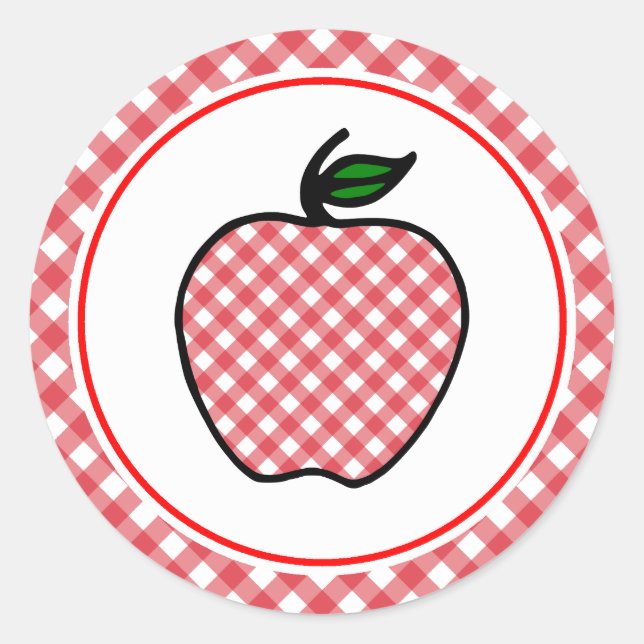 Lärarens Retro Apple Stickers Runt Klistermärke (Framsida)