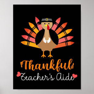 Lärarens Thanksgiving Aidae Fall Cute Turkey Penci Poster