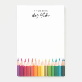 Lärarens uppskattning av regnbågspennor post-it block