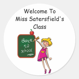 Lärarens välkomststift Back to school Class Sticke Runt Klistermärke