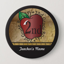 Lärarens Vintage formaterad 2:a Klass-knappstift Knapp