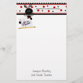 Lärarens Whimsical Ladybug Stationery Brevpapper