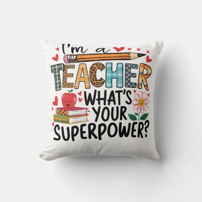 Lärarepresent | Jag Är En Lärare Kudde (Framsida)