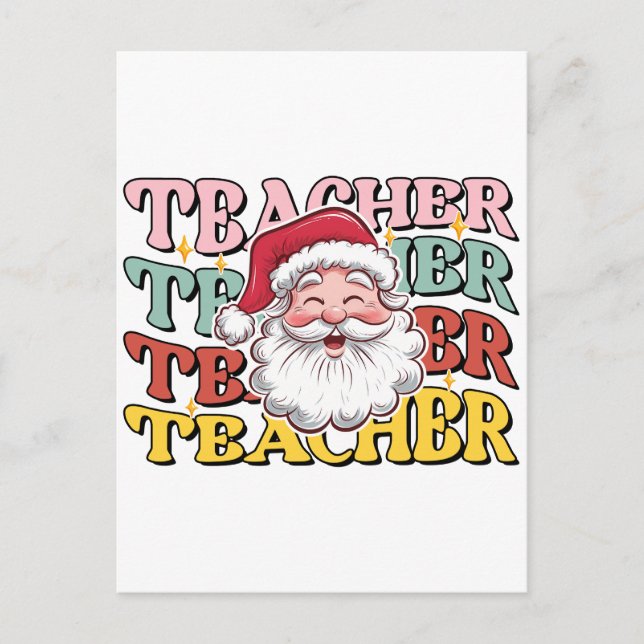 Lärarepresent | Tomte Lärare Helg Vykort (Framsida)
