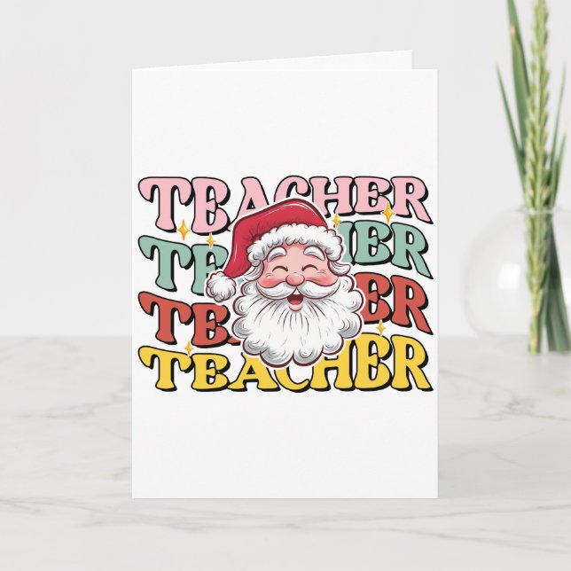 Lärarepresent | Tomte Lärare Kort (Framsida)