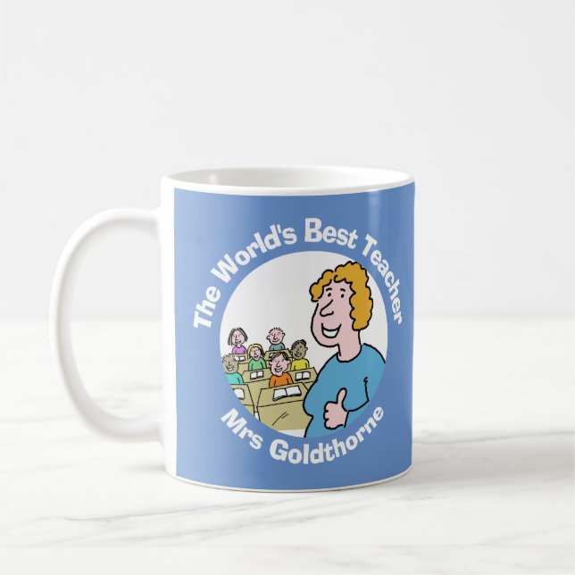 Lärarepresent. Världens bästa kvinnliga lärare Kaffemugg (Vänster)
