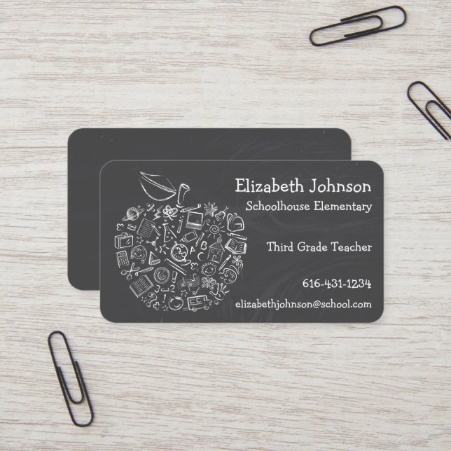 Lärares Apple Business Card Visitkort (Fram/Back In Situ)