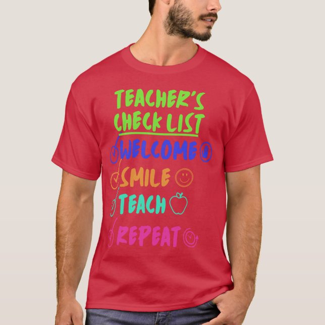 LÄRARES KONTROLLISTA rolig T Shirt (Framsida)