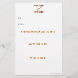 Läraretackkort Brevpapper