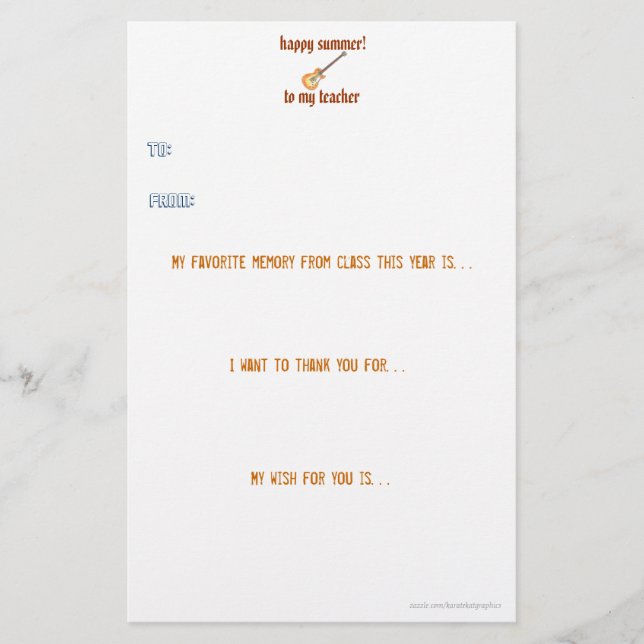 Läraretackkort Brevpapper (Framsida)