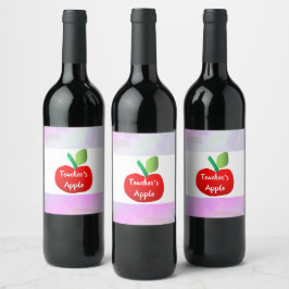 Läraretiketten Apple Vin och Sparkling Vin Vinflaska Etikett