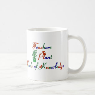 Lärareväxtfrö av kunskapsmuggen kaffemugg