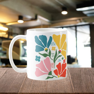 Lärarexamen, Abstrakt Blommigt Educator Kaffemugg
