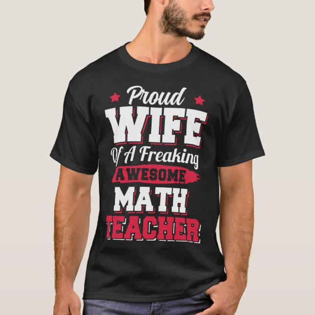 Lärarfru för skolmatematiker t shirt (Framsida)