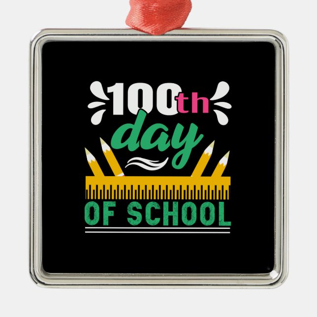 Lärargåva | 100 skoldag julgransprydnad metall (Framsidan)