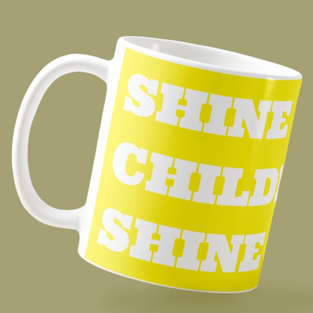 Lärargåva - färgstarkt upplyftningsmeddelande kaffemugg (Shine Bright Children Shine Bright Mug Wrap)
