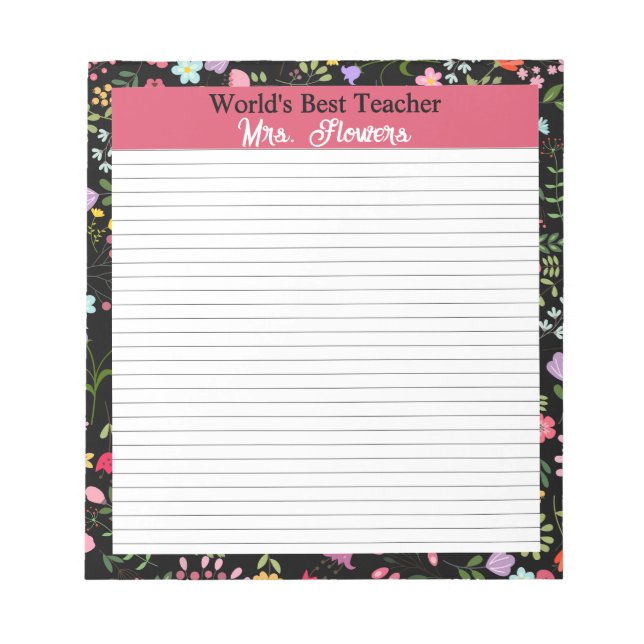 Lärargåva för världens bästa att anpassa anteckningsblock (Framsida)