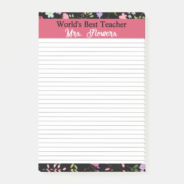 Lärargåva för världens bästa att anpassa post-it block (Framsida)