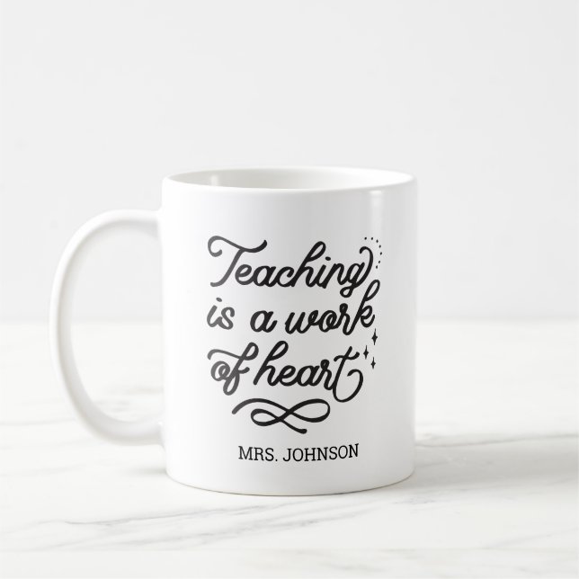 Lärargåva från inspirationskvot för typografi kaffemugg (Vänster)