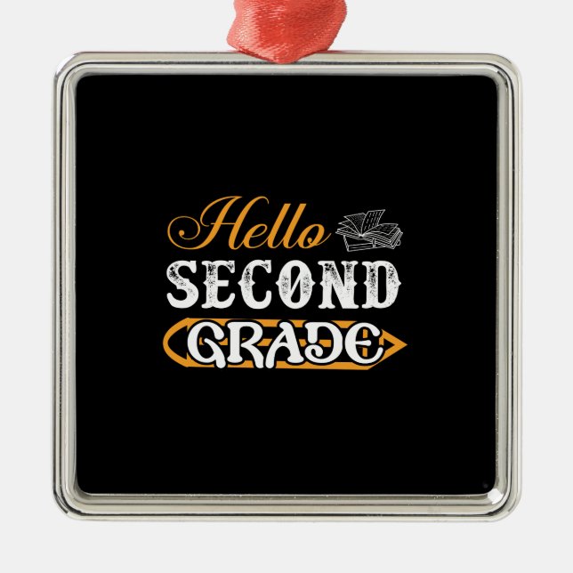 Lärargåva | Hej andra Klass Julgransprydnad Metall (Framsidan)