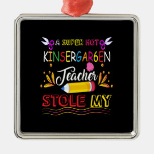 Lärargåva Hett Kindergarten Lärare Julgransprydnad Metall