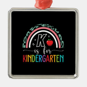 Lärargåva K är för Kindergarten Julgransprydnad Metall