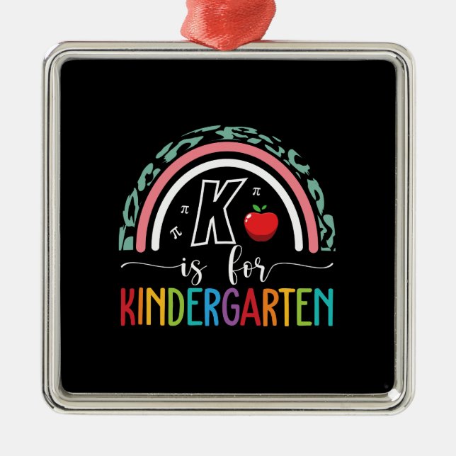 Lärargåva | K är för Kindergarten Julgransprydnad Metall (Framsidan)