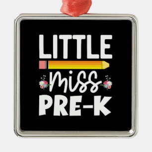 Lärargåva Little Miss Pre K Julgransprydnad Metall