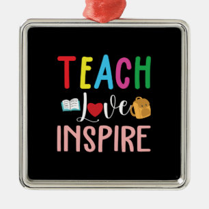 Lärargåva Teach Kärlek Inspire Julgransprydnad Metall