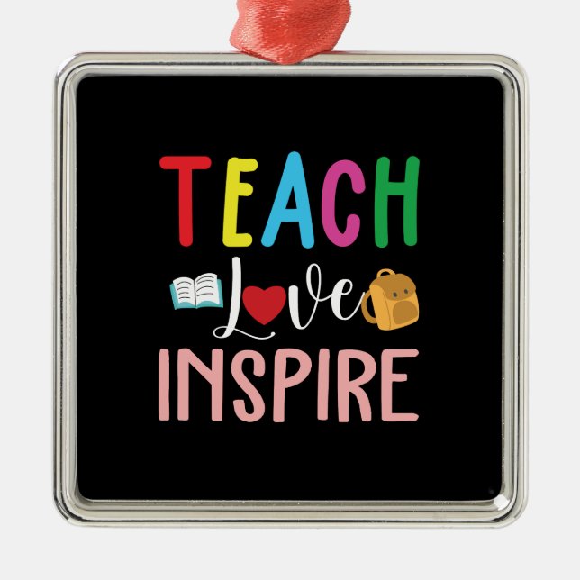Lärargåva | Teach Kärlek Inspire Julgransprydnad Metall (Framsidan)