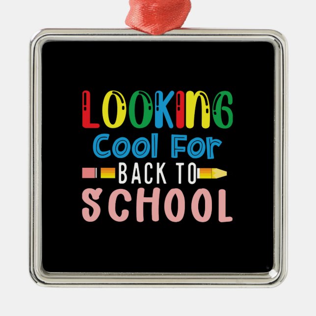 Lärargåva | Tittar Coola för Back to school Julgransprydnad Metall (Framsidan)